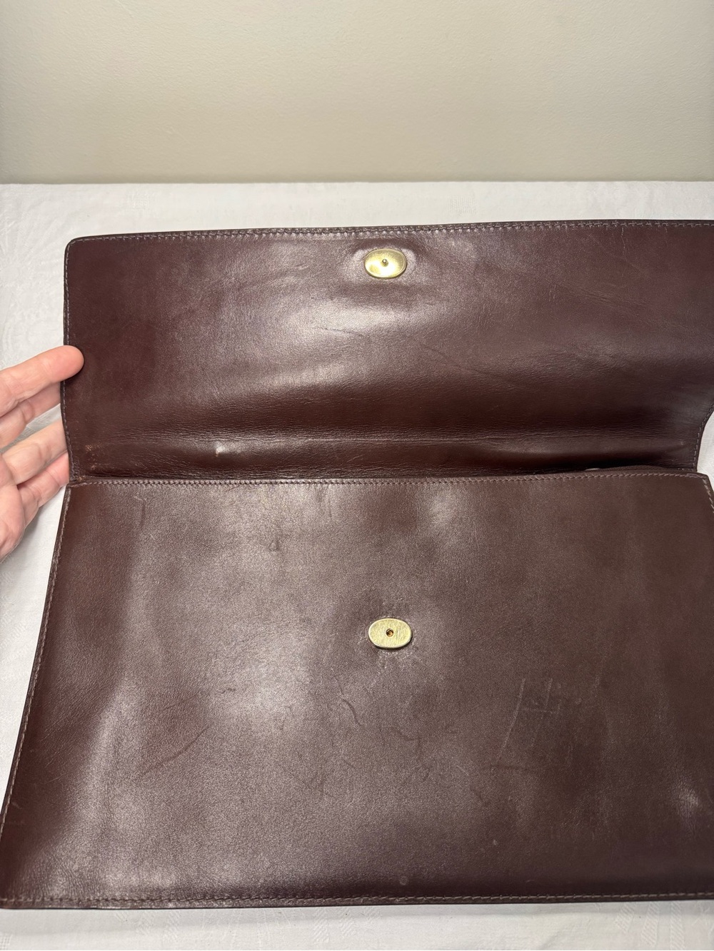 Anne Klein for Calderon brown leather briefcase - Picture 8 of 16